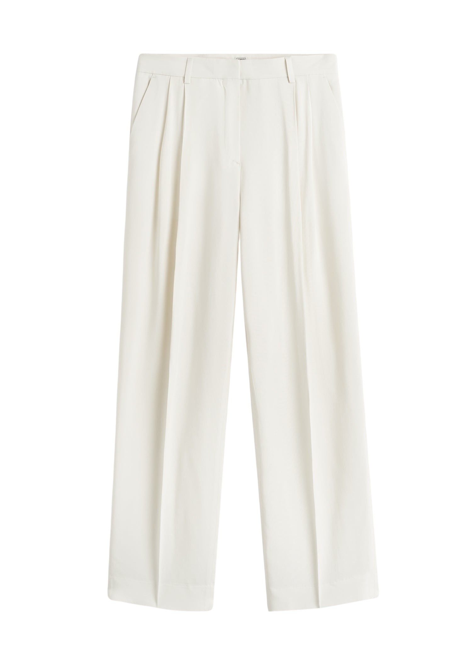 Toteme Double-pleat fluid trousers in Ecru