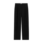 Totême Double-pleat summer trousers in Black - Pants - Scandinavian Minimalist Luxury at Coveti