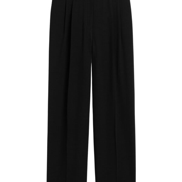 Totême Double-pleat summer trousers in Black - Pants - Scandinavian Minimalist Luxury at Coveti