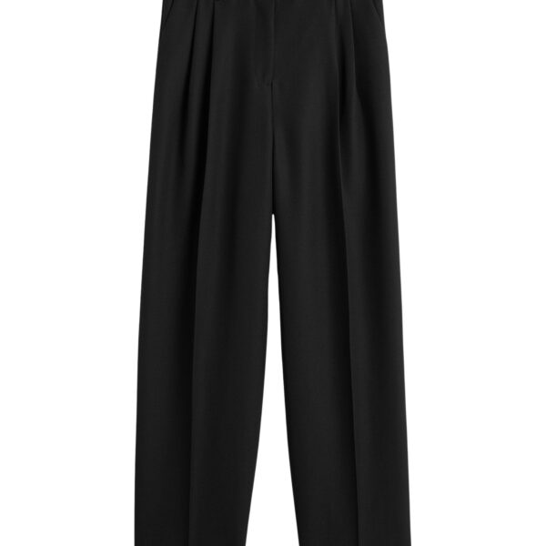 Totême Double-pleat tailored trousers in Black - Pants - Scandinavian Minimalist Luxury at Coveti