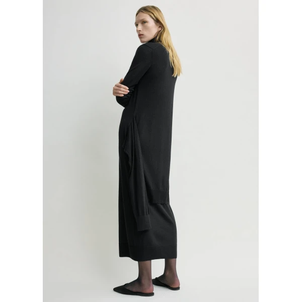 Totême Double-sleeve turtleneck dress in Black - Dresses - Scandinavian Minimalist Luxury at Coveti