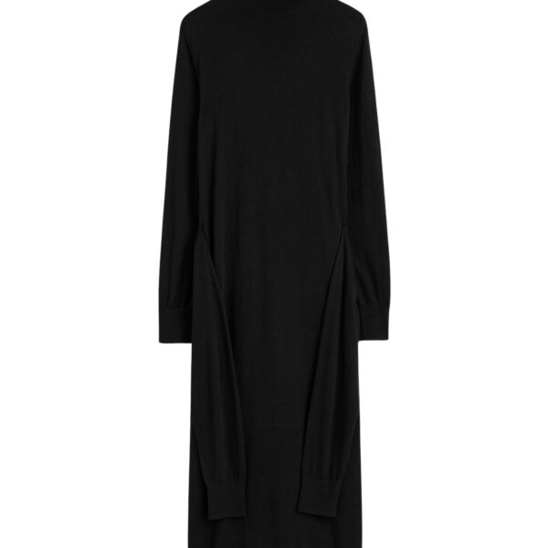 Totême Double-sleeve turtleneck dress in Black - Dresses - Scandinavian Minimalist Luxury at Coveti
