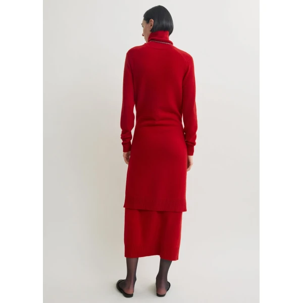 Totême Double-sleeve turtleneck dress in Poppy - Dresses - Scandinavian Minimalist Luxury at Coveti