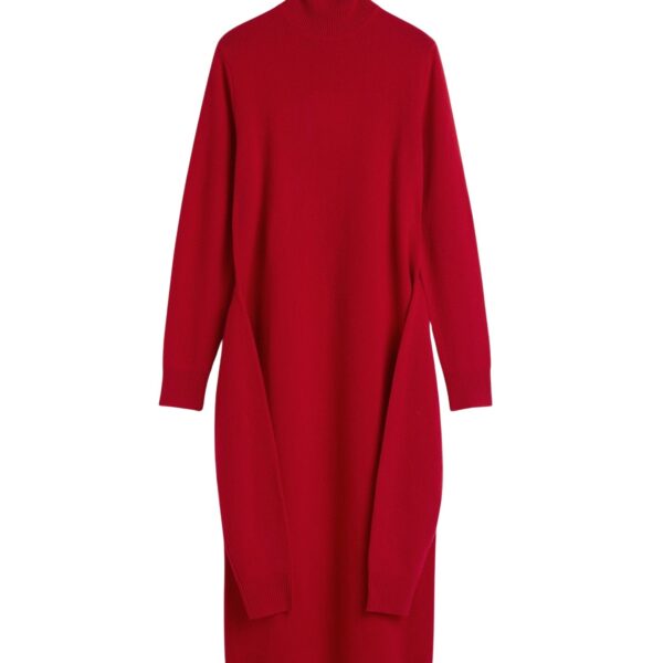 Totême Double-sleeve turtleneck dress in Poppy - Dresses - Scandinavian Minimalist Luxury at Coveti