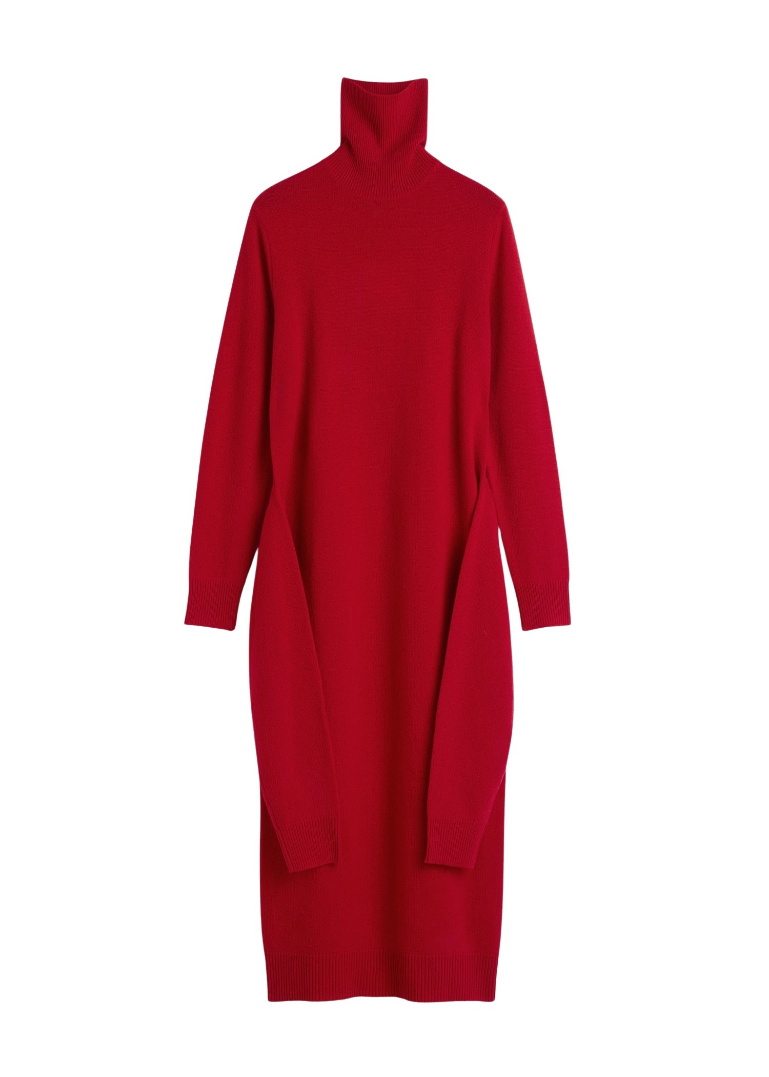 Totême Double-sleeve turtleneck dress in Poppy - Dresses - Scandinavian Minimalist Luxury at Coveti