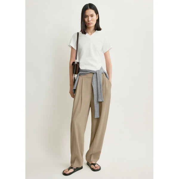 Totême Draped balloon trousers in Overcast beige - Pants - Scandinavian Minimalist Luxury at Coveti