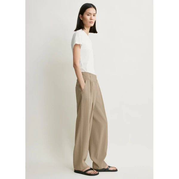 Totême Draped balloon trousers in Overcast beige - Pants - Scandinavian Minimalist Luxury at Coveti