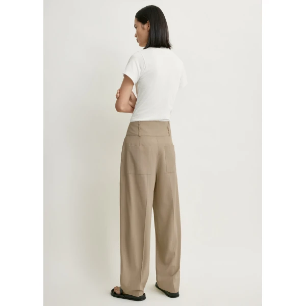 Totême Draped balloon trousers in Overcast beige - Pants - Scandinavian Minimalist Luxury at Coveti