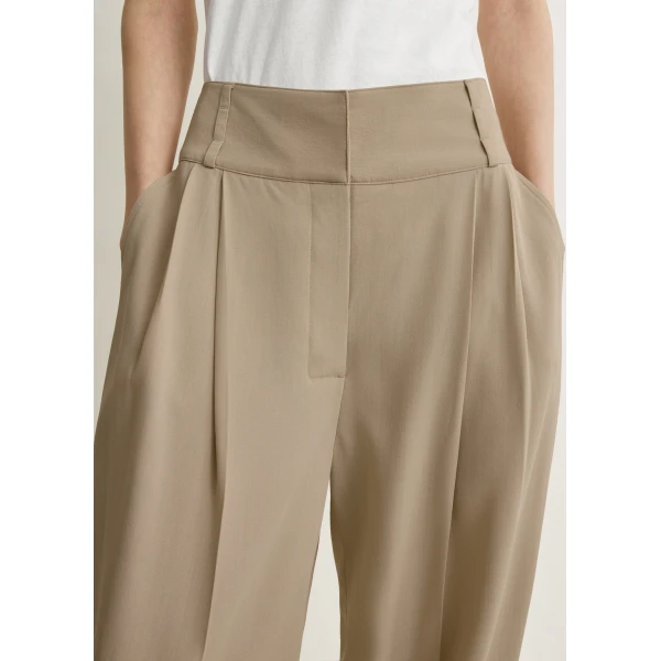 Totême Draped balloon trousers in Overcast beige - Pants - Scandinavian Minimalist Luxury at Coveti
