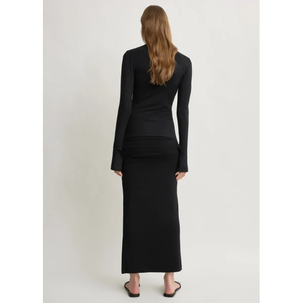 Totême Draped jersey skirt in Black - Skirts - Scandinavian Minimalist Luxury at Coveti