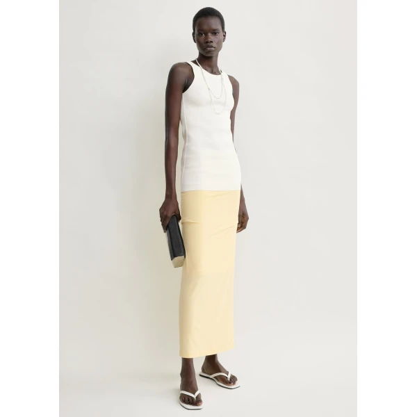 Totême Draped jersey skirt in Buttercup - Skirts - Scandinavian Minimalist Luxury at Coveti
