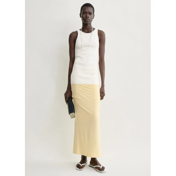 Totême Draped jersey skirt in Buttercup - Skirts - Scandinavian Minimalist Luxury at Coveti