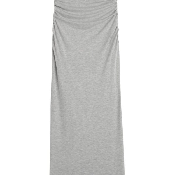 Totême Draped jersey skirt pale grey mélange in Pale grey melange - Skirts - Scandinavian Minimalist Luxury at Coveti