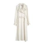 Totême Draped satin trench in Off-white - Coats - Scandinavian Minimalist Luxury at Coveti