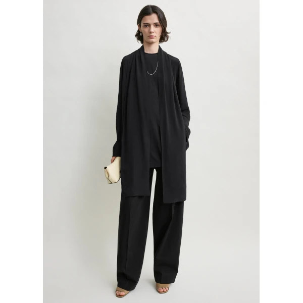 Totême Draped scarf blouse in Black - Tops - Scandinavian Minimalist Luxury at Coveti