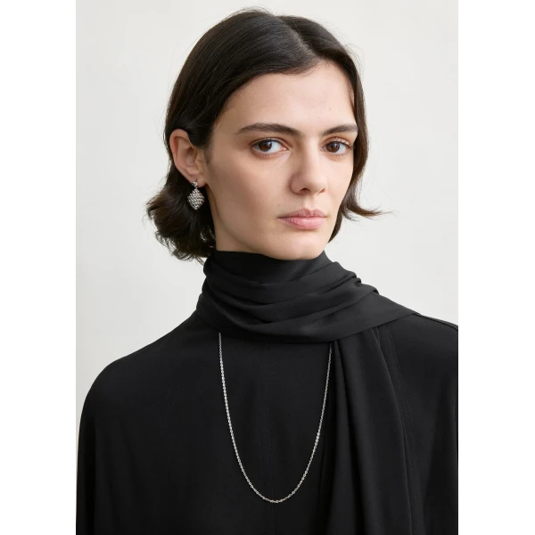 Totême Draped scarf blouse in Black - Tops - Scandinavian Minimalist Luxury at Coveti