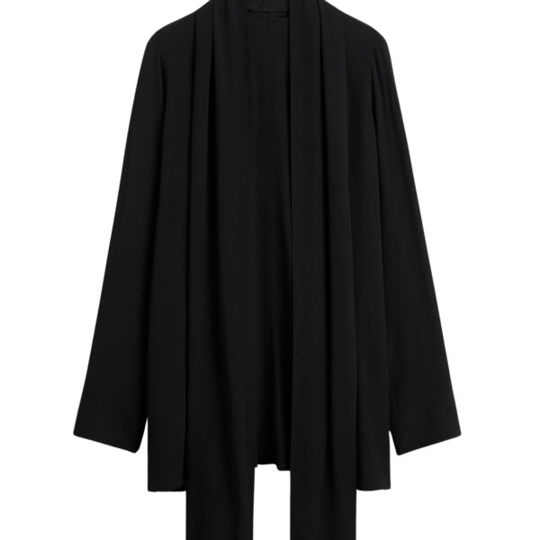 Totême Draped scarf blouse in Black - Tops - Scandinavian Minimalist Luxury at Coveti