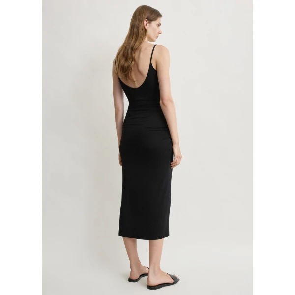 Totême Draped slip dress in Black - Dresses - Scandinavian Minimalist Luxury at Coveti