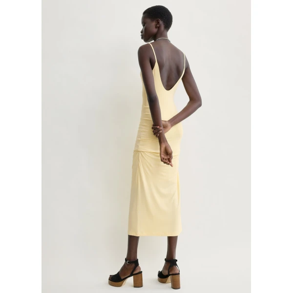 Totême Draped slip dress in Buttercup - Dresses - Scandinavian Minimalist Luxury at Coveti