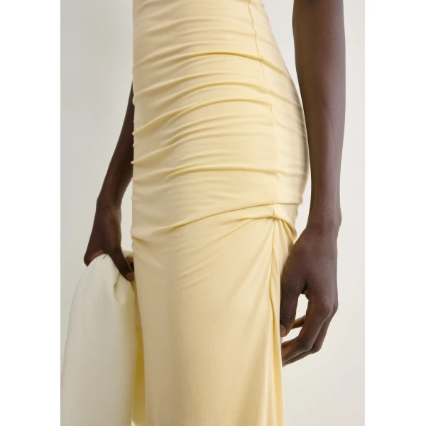 Totême Draped slip dress in Buttercup - Dresses - Scandinavian Minimalist Luxury at Coveti