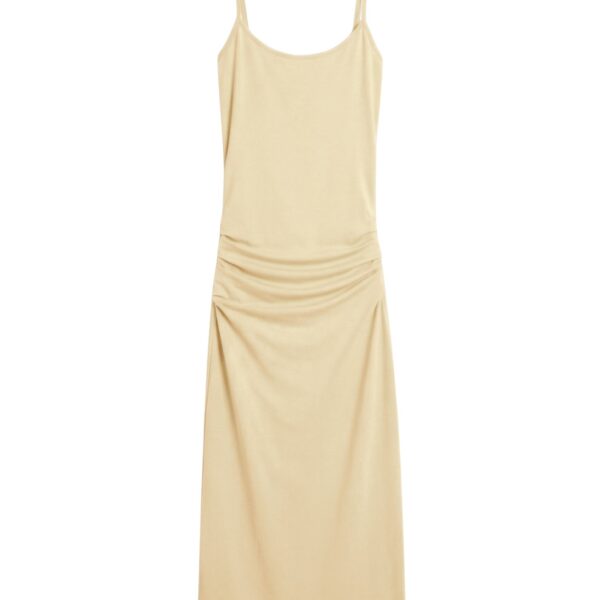 Totême Draped slip dress in Buttercup - Dresses - Scandinavian Minimalist Luxury at Coveti