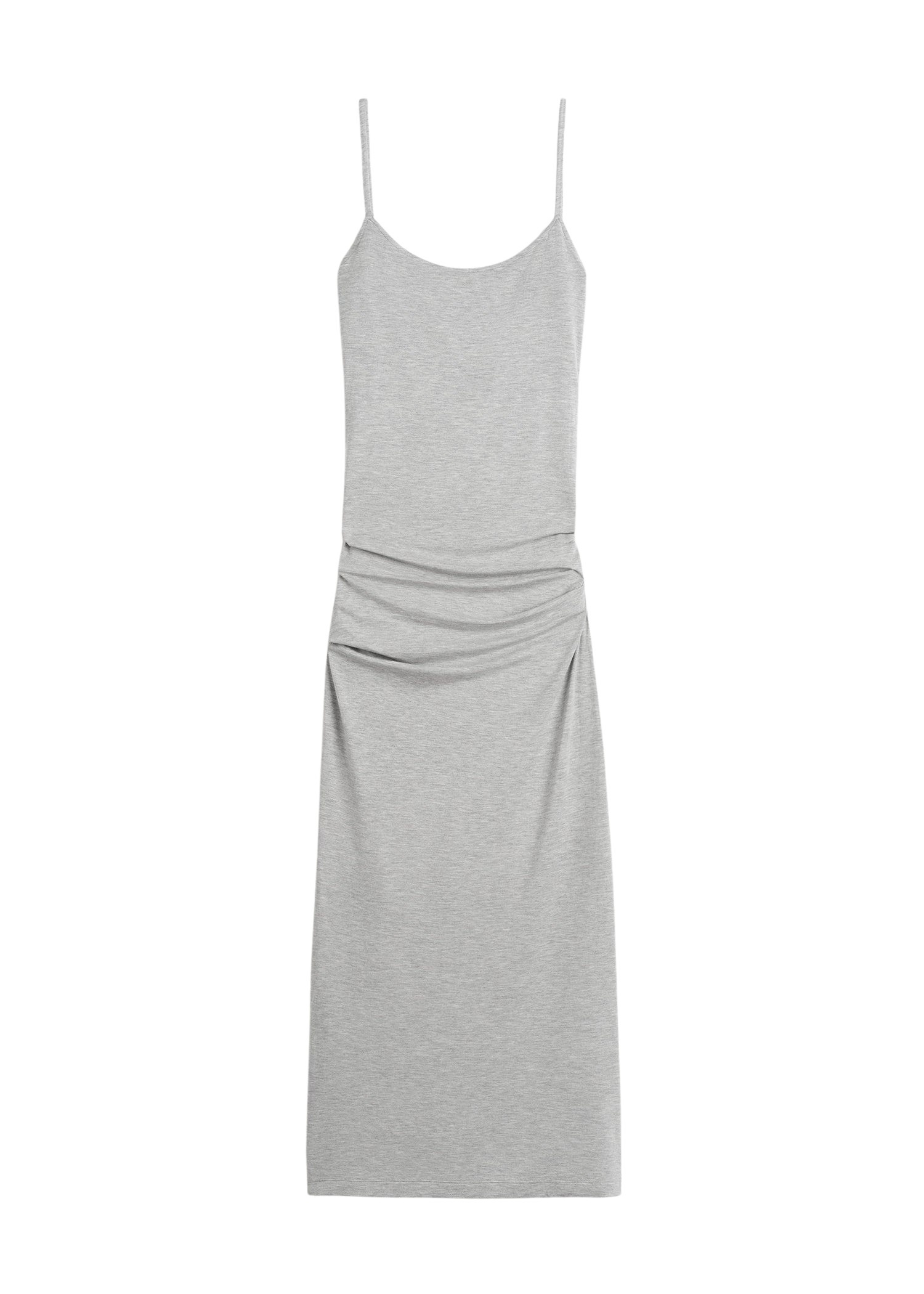 Totême Draped slip dress pale grey mélange in Pale grey melange - Dresses - Scandinavian Minimalist Luxury at Coveti