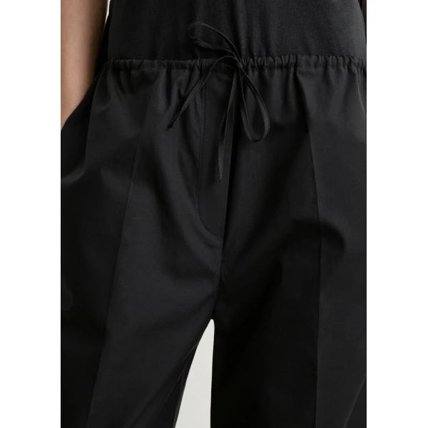 Totême Drawstring cotton trousers in Black - Pants - Scandinavian Minimalist Luxury at Coveti