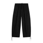Totême Drawstring cotton trousers in Black - Pants - Scandinavian Minimalist Luxury at Coveti