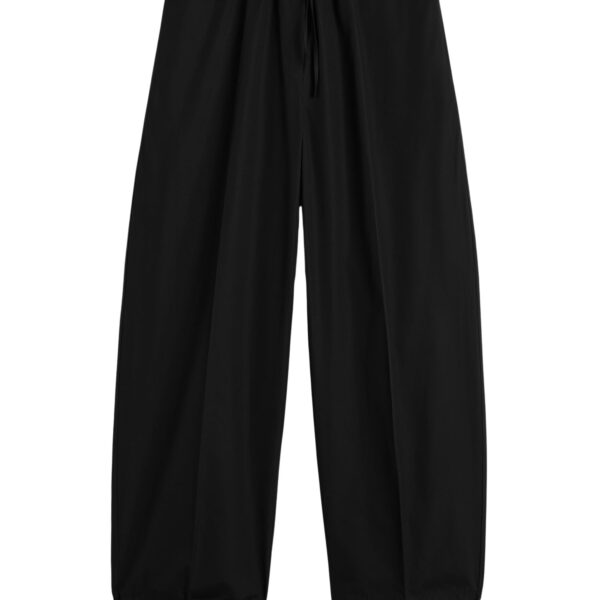 Totême Drawstring cotton trousers in Black - Pants - Scandinavian Minimalist Luxury at Coveti