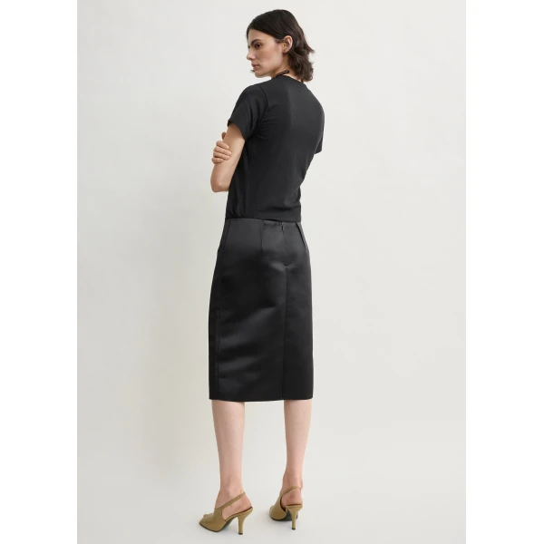 Totême Duchess satin pencil skirt in Black - Skirts - Scandinavian Minimalist Luxury at Coveti