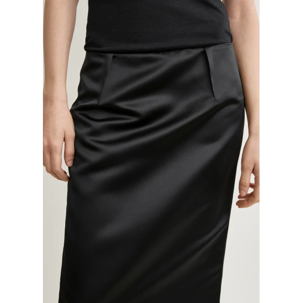 Totême Duchess satin pencil skirt in Black - Skirts - Scandinavian Minimalist Luxury at Coveti