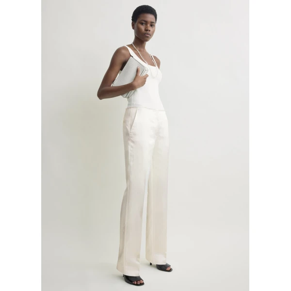 Totême Easy raw edge trousers in White - Pants - Scandinavian Minimalist Luxury at Coveti