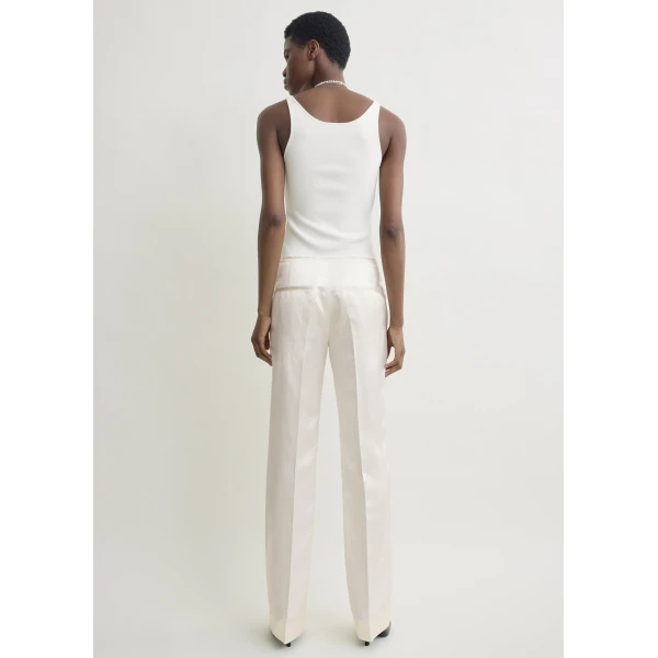 Totême Easy raw edge trousers in White - Pants - Scandinavian Minimalist Luxury at Coveti