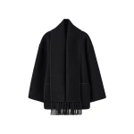 Totême Embroidered scarf jacket in Black - Jackets - Scandinavian Minimalist Luxury at Coveti
