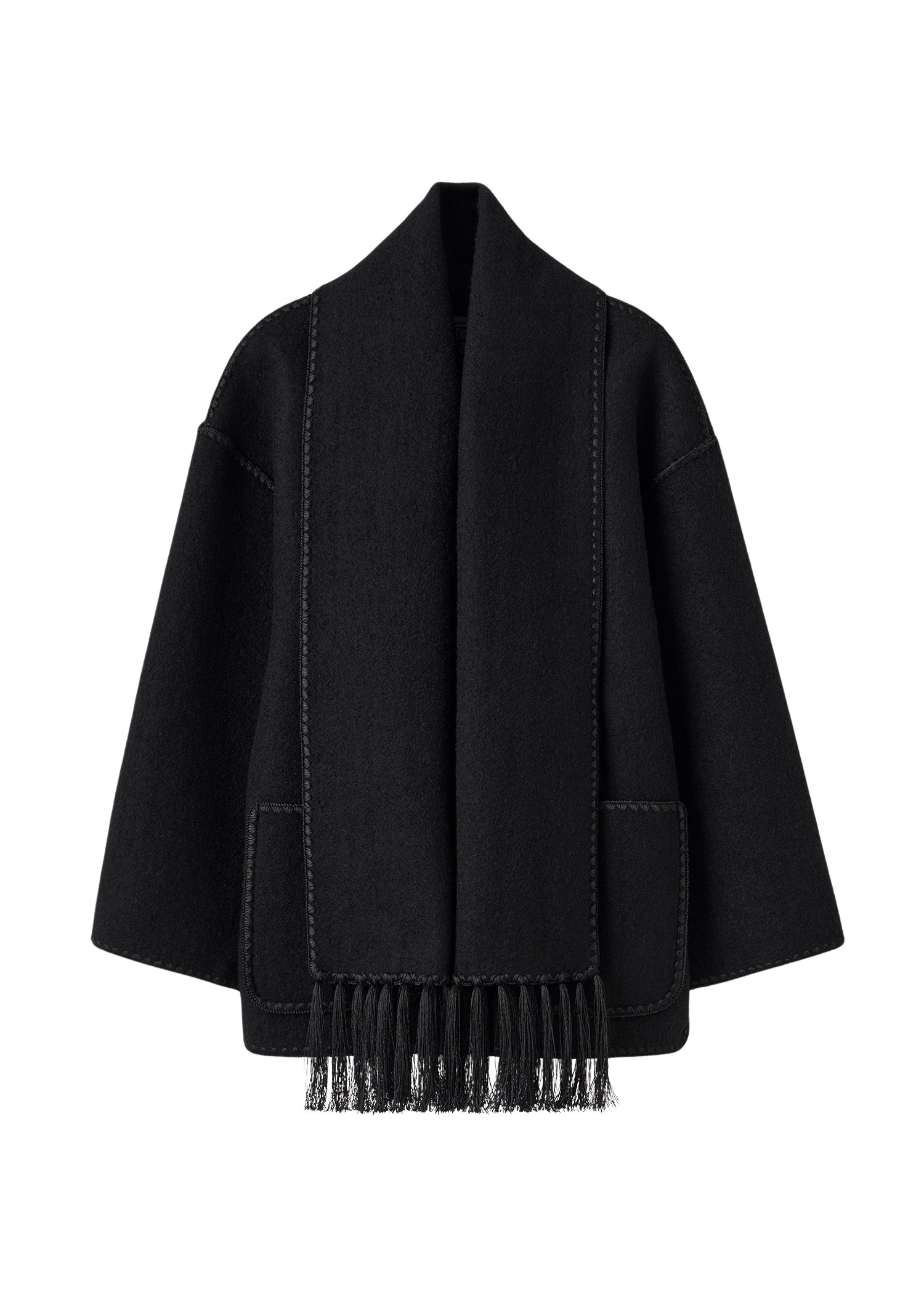 Toteme Embroidered scarf jacket in Black