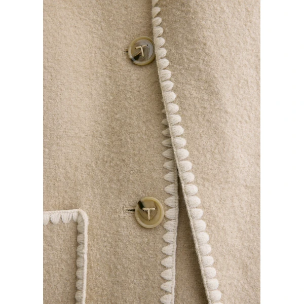 Totême Embroidered scarf jacket in Harvest - Jackets - Scandinavian Minimalist Luxury at Coveti