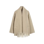 Totême Embroidered scarf jacket in Harvest - Jackets - Scandinavian Minimalist Luxury at Coveti
