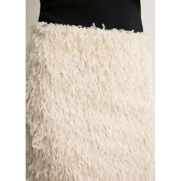 Totême Feathered-jersey skirt in Eggshell - Skirts - Scandinavian Minimalist Luxury at Coveti