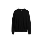 Totême Fine crew knit in Black - Knitwear - Scandinavian Minimalist Luxury at Coveti