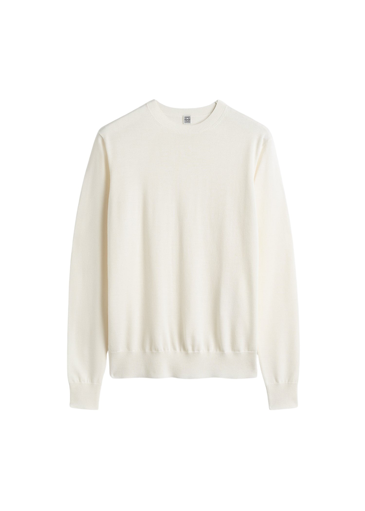Totême Fine crew knit in Ecru - Knitwear - Scandinavian Minimalist Luxury at Coveti