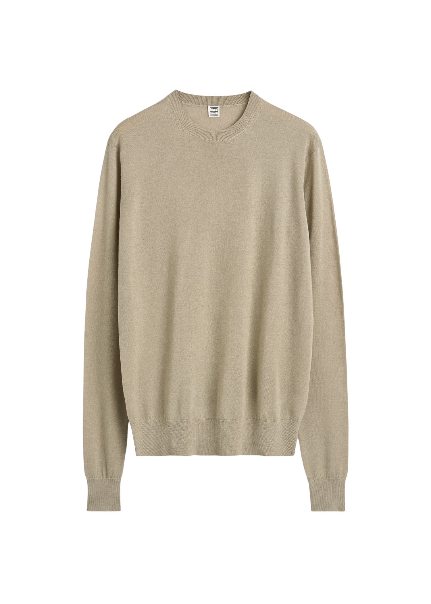 Totême Fine crew knit in Fawn - Knitwear - Scandinavian Minimalist Luxury at Coveti