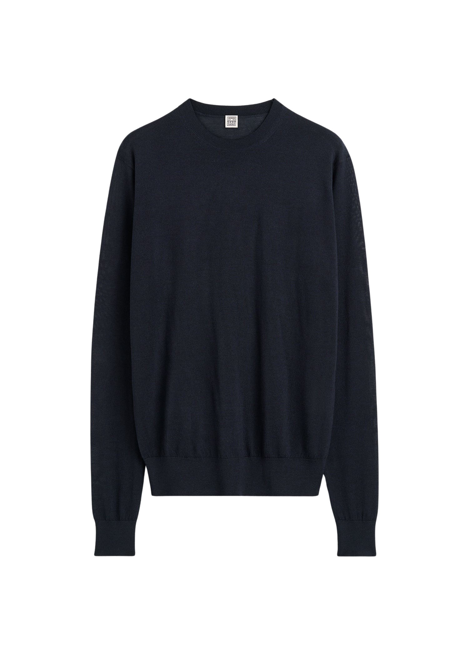 Totême Fine crew knit in Midnight - Knitwear - Scandinavian Minimalist Luxury at Coveti