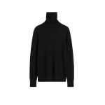 Totême Fine turtleneck in Black - Knitwear - Scandinavian Minimalist Luxury at Coveti