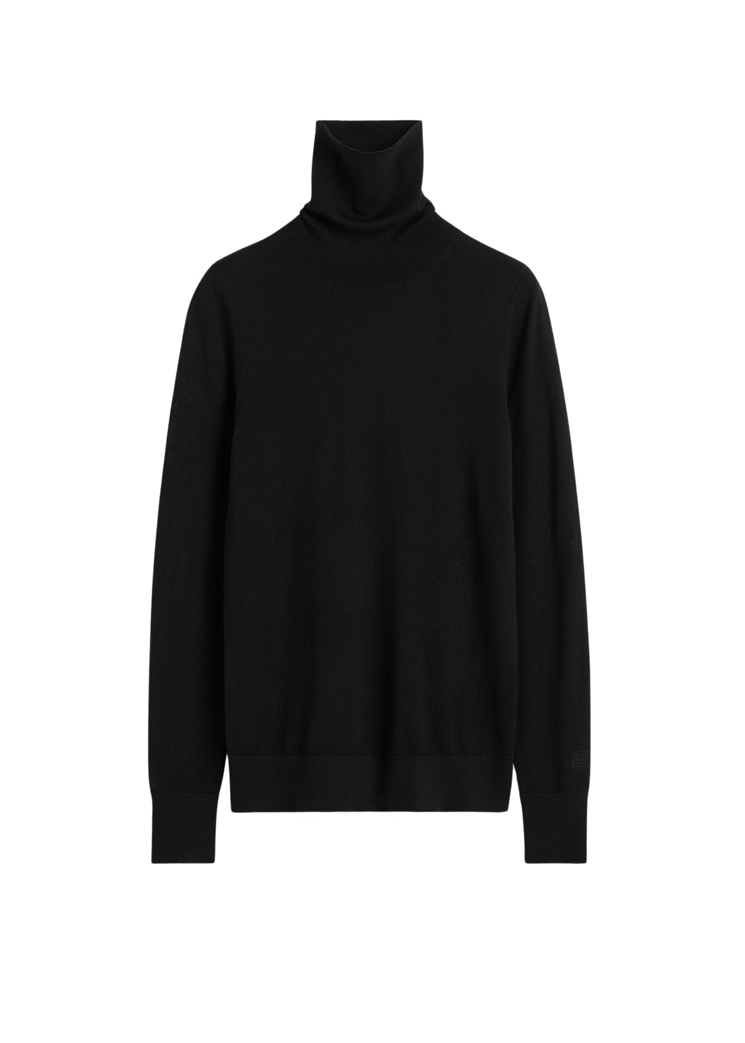 Totême Fine turtleneck in Black - Knitwear - Scandinavian Minimalist Luxury at Coveti