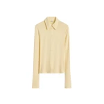 Totême Fitted jersey shirt in Buttercup - Tops - Scandinavian Minimalist Luxury at Coveti