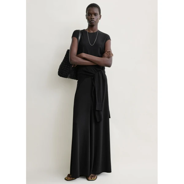 Totême Flared jersey skirt in Black - Skirts - Scandinavian Minimalist Luxury at Coveti