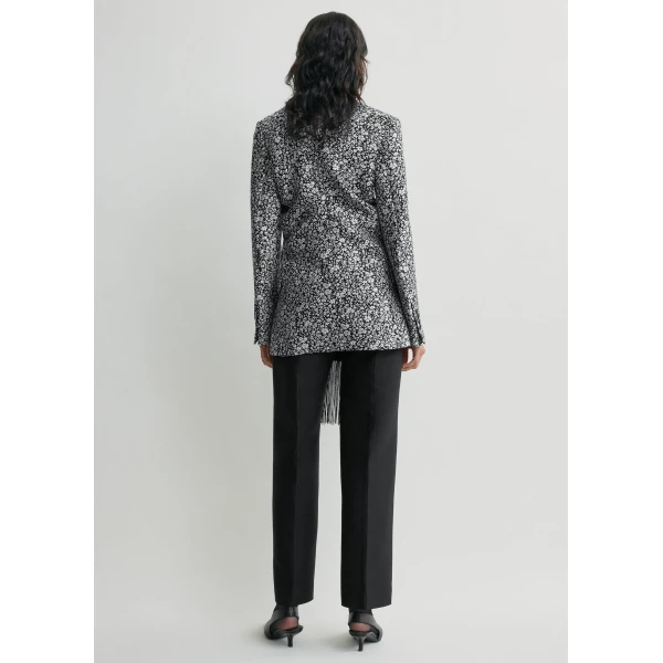 Totême Floral slouch blazer in White / Black - Jackets - Scandinavian Minimalist Luxury at Coveti