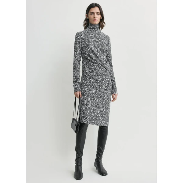 Totême Floral twist dress in Black / White - Dresses - Scandinavian Minimalist Luxury at Coveti