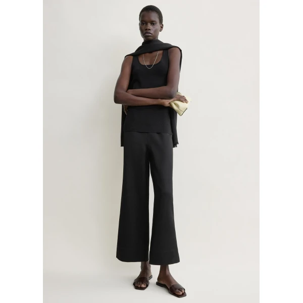 Totême Fluid satin trousers in Black - Pants - Scandinavian Minimalist Luxury at Coveti
