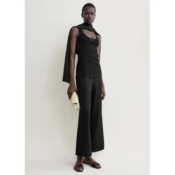 Totême Fluid satin trousers in Black - Pants - Scandinavian Minimalist Luxury at Coveti